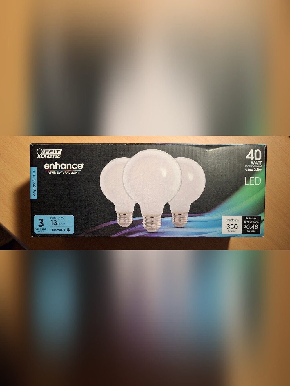 Feit Electric Enhance G25 Globe LED Bulbs Daylight 5000K 350 lm Dimmable 3pk